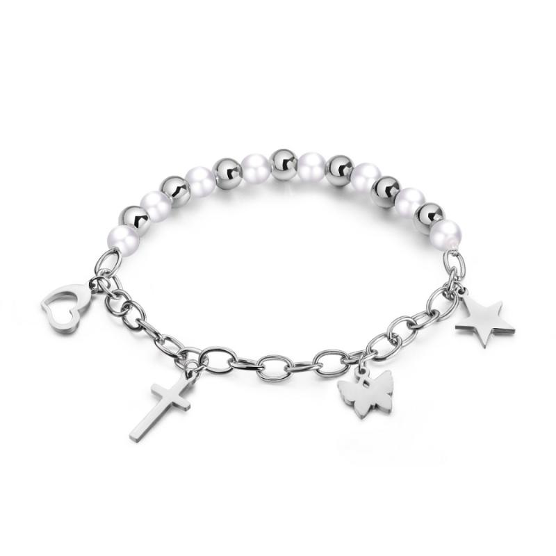 Link, Chain FATE LOVE Brand Cute Stainless Steel Girl Women Simulated-Pearl Butterfly Charm Bracelet & Bangles Fashion Jewelry Silver Color
Link, Chain FATE LOVE Brand Cute Stainless Steel Girl Women Simulated-Pearl Butterfly Charm Bracelet & Bangles Fashion Jewelry Silver Color