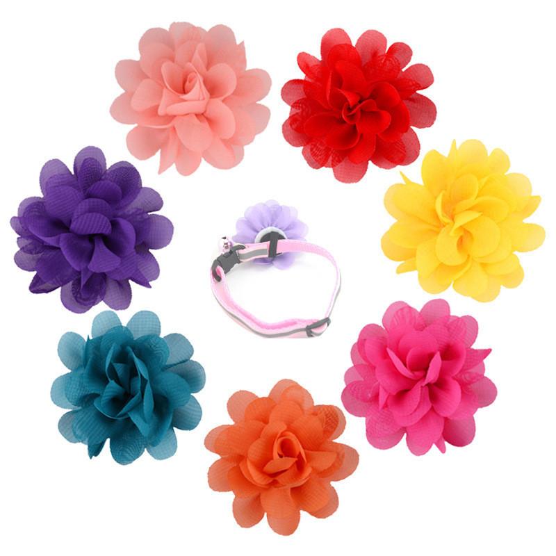 50/100pcs Dog Collar Flowers Multicolor Pet Flower Bow Tie Charms Puppy Small Cat Grooming Accessories Apparel