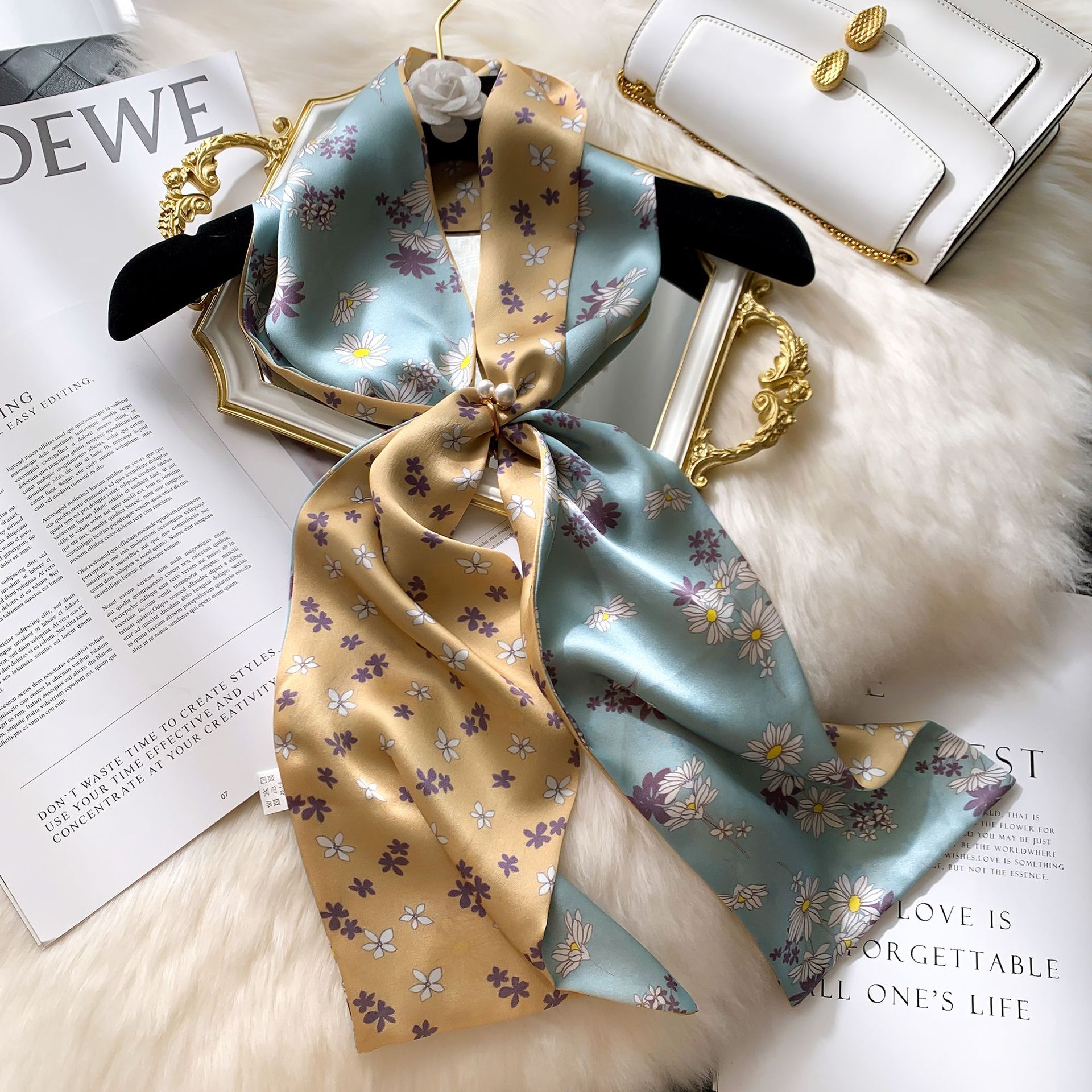 Cravat Ribbon Decorative Silk Scarf Hair Band Dots Striped Colorful Mulberry Handbag Handle Wrap All-Match Jewelry No. 5
Cravat Ribbon Decorative Silk Scarf Hair Band Dots Striped Colorful Mulberry Handbag Handle Wrap All-Match Jewelry No. 5