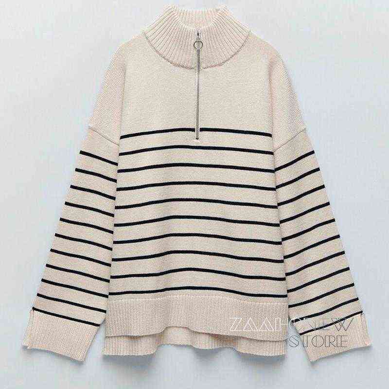 ZAAHONEW 2021 Autumn Winter Women Turtleneck Knit Striped Sweater Casual Zipper Female Pullovers Tops Ladies Y1110, The picture color
ZAAHONEW 2021 Autumn Winter Women Turtleneck Knit Striped Sweater Casual Zipper Female Pullovers Tops Ladies Y1110, The picture color