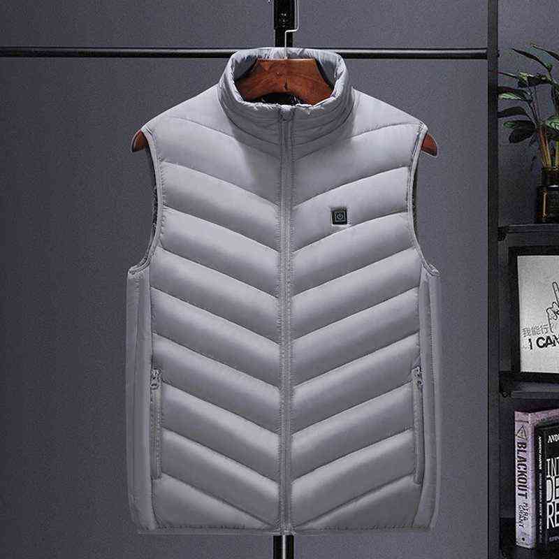 Men Autumn And Winter high quality Heated Vest Zones Electric Heated Jackets Men Graphene Heat Coat USB Heating Padded Jacket 211119