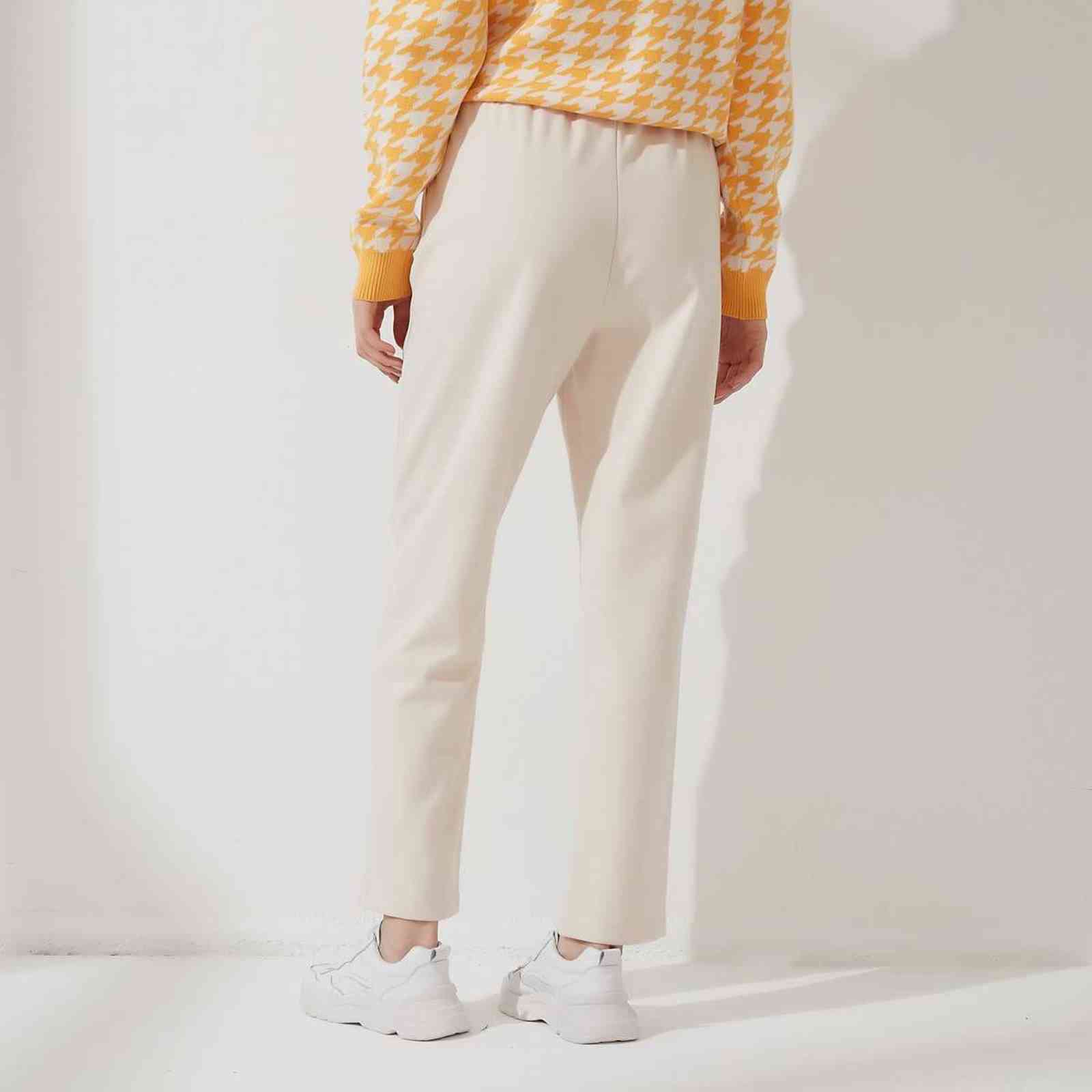 Wixra Womens Harem Thick Pants Casual Elastic Waist Black Basic Pockets Office Lady Trousers Autumn Winter 211124Z