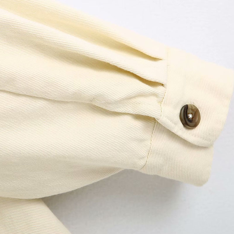 Tooling Style Lapel Long Sleeve Shirt Long Chic Women's Jacket Simple Solid Color Single-breasted Split Female Coat Tops 210507