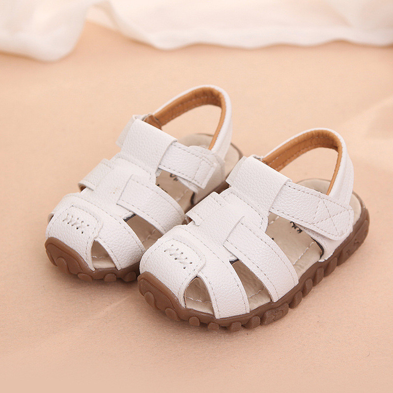 New Boys Sandals Soft Leather Closed-Toe Toddler Baby Summer Shoes Boys and Girls Children Beach Shoes Sport Kids Sandals