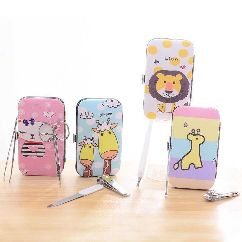 Cartoon Nail Manicure Set 7pcs/set Manicure Pedicure Clipper Kit Nail Art Care Cat Lion Make Up Beauty Accessories