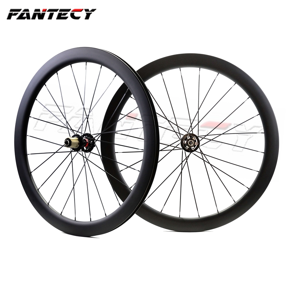 

FANTECY 700C 50mm depth road bike disc brake carbon wheels 25mm width Clincher/tubular cyclocross carbon wheelset with straight pull hubs