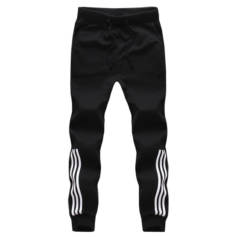 men's sportswear spring trousers slim fit leggings casual men's large, Black