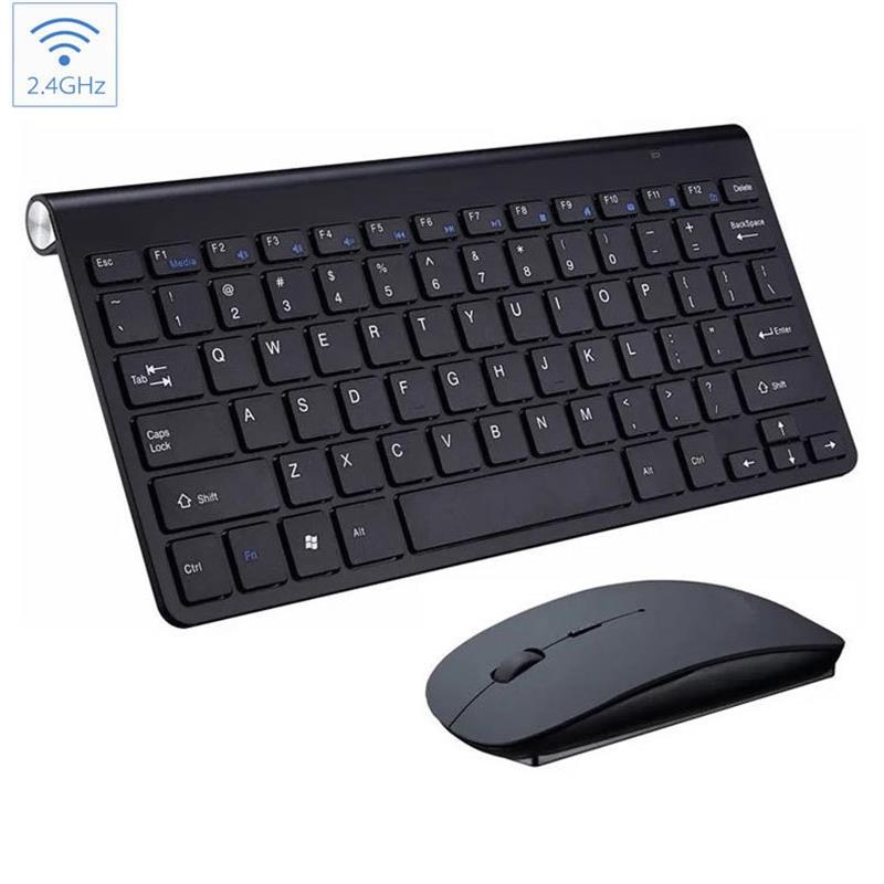 Wireless Keyboard Mouse Combos 24GHz Portable Mini Keyboards and Mice Kit Multimedia Keypad for Office Computer Desktop Laptop TV