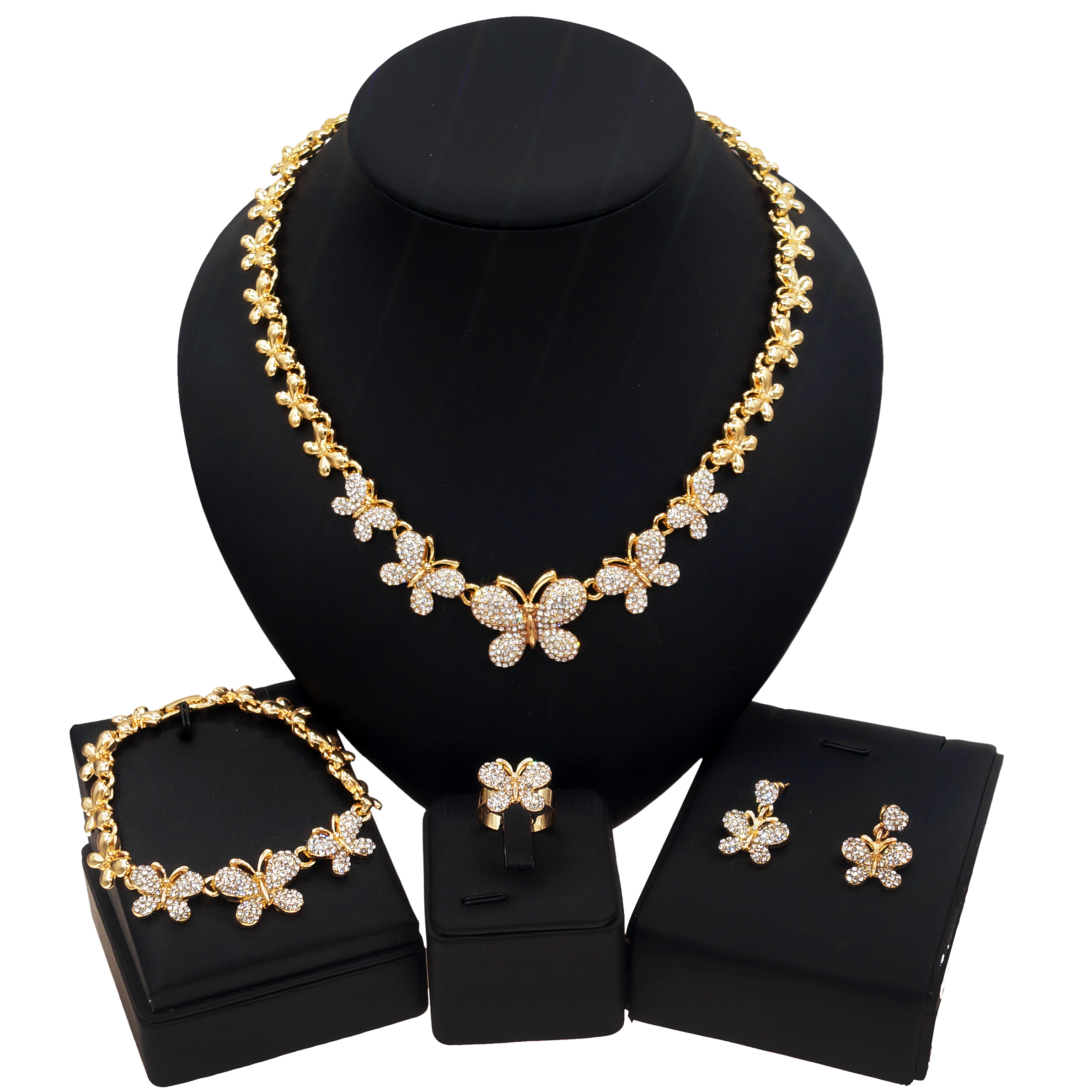 Yulaili High Quality Crystal Rhinestones Gold Plated Necklace Alloy Metal Wedding xoxo Butterfly Design African Jewelry Sets z0009, Golden
Yulaili High Quality Crystal Rhinestones Gold Plated Necklace Alloy Metal Wedding xoxo Butterfly Design African Jewelry Sets z0009, Golden
