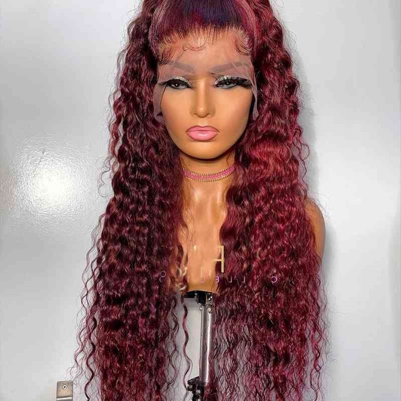 Loose 26Inch Water Soft Wave Long 99J Wine Red Color Lace Front Hair Wig Synthetic Heat Resistance Fiber Wigs 180% Density, Ombre color
Loose 26Inch Water Soft Wave Long 99J Wine Red Color Lace Front Hair Wig Synthetic Heat Resistance Fiber Wigs 180% Density, Ombre color