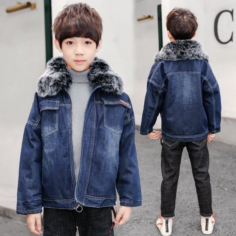 Coat Russian Winter 5-13 Years Old Kids Denim Jacket Children's Parkas Coated Fabric Big Fur Collar Windbreakercotton Thickening, Blue;gray
Coat Russian Winter 5-13 Years Old Kids Denim Jacket Children's Parkas Coated Fabric Big Fur Collar Windbreakercotton Thickening, Blue;gray