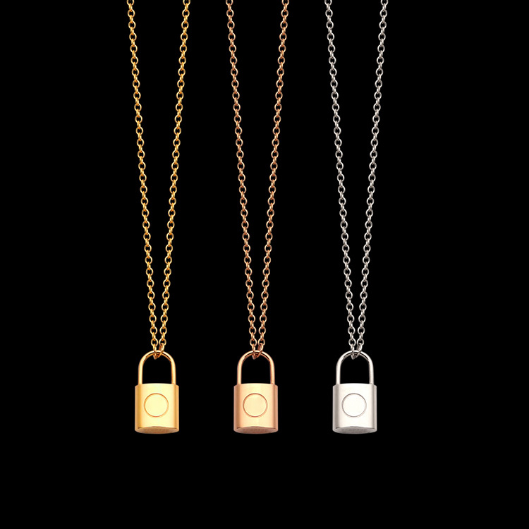 Top Quality Stainless Steel Lock Pendant Necklaces 3 Colors Gold Plated Classic Style Logo Printed Women Designer Jewelry
Top Quality Stainless Steel Lock Pendant Necklaces 3 Colors Gold Plated Classic Style Logo Printed Women Designer Jewelry