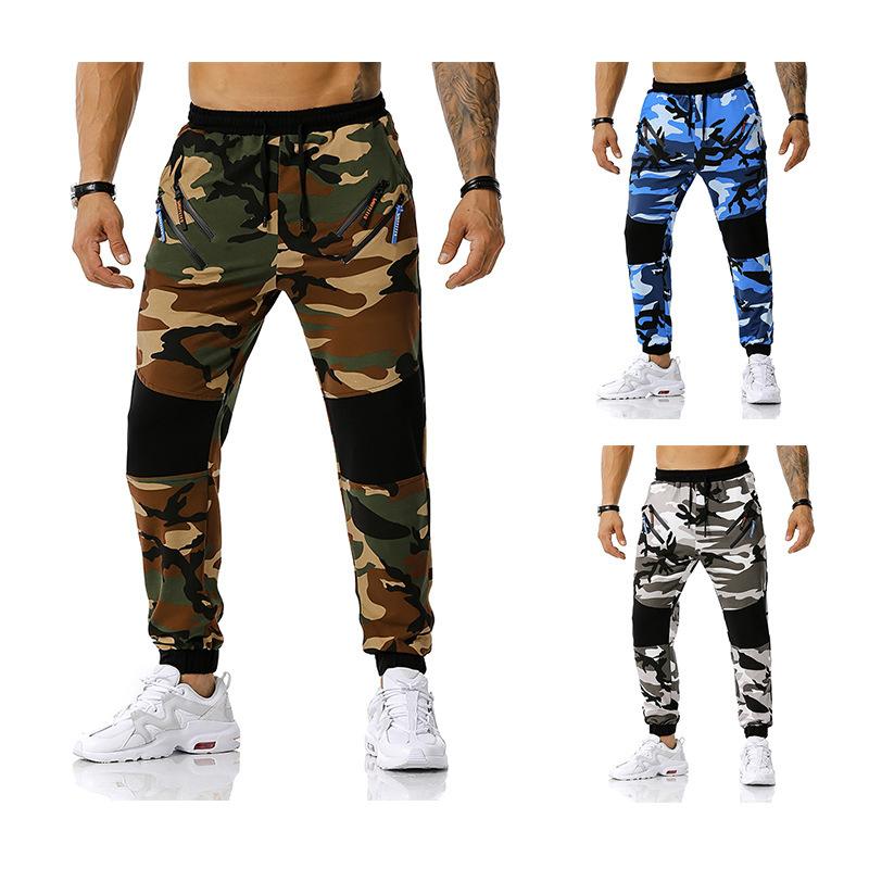 Spring And Autumn Men's Mosaic Camouflage Jogging Pants, Outdoor Sports Training Fitness Pants