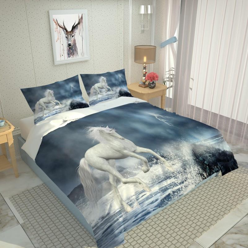 Fashion Fantasy Horse Bedding Home Textiles Single Bed Double Duvet Cover Pillow Case Sheet Boy Girl Set Sets