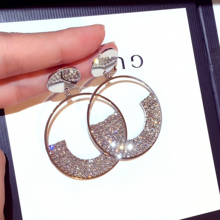 Crystal Dangle Earrings Rotable Circle Flower Sterling Silver Needle Exaggeration Unique Evening Jewelry for Women
Crystal Dangle Earrings Rotable Circle Flower Sterling Silver Needle Exaggeration Unique Evening Jewelry for Women