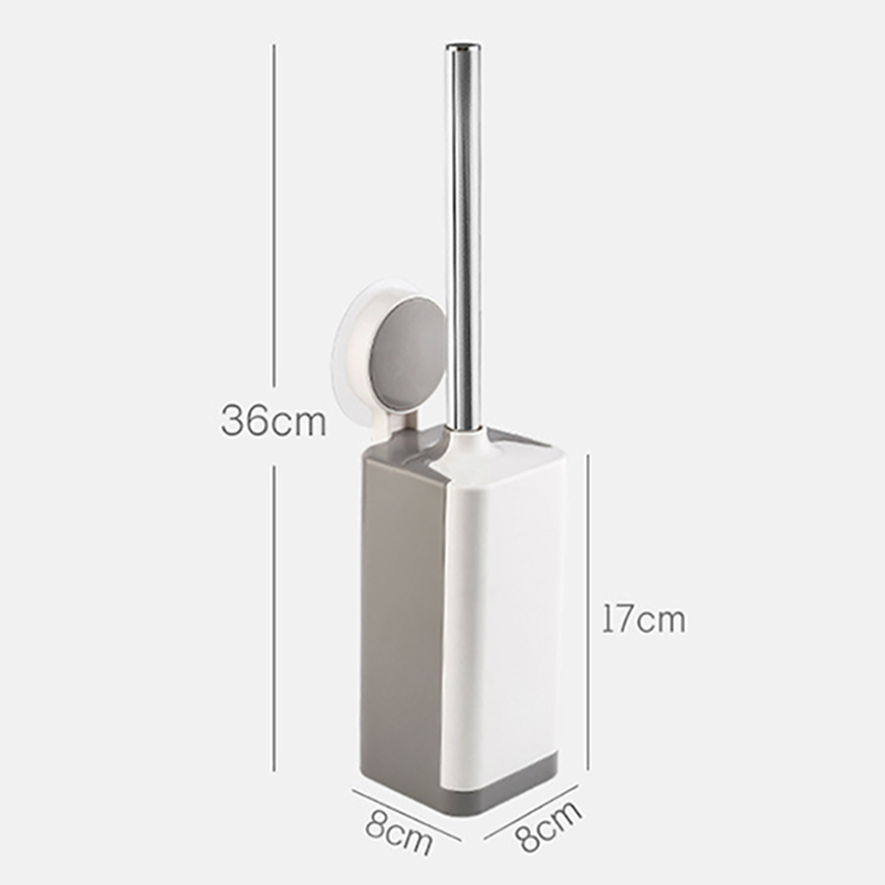 ABS Toilet Brush and Holder Wall-mounted Bathroom Accessories Sets Strong And No Hair Loss Punch-free Long Handle Cleaning 210423