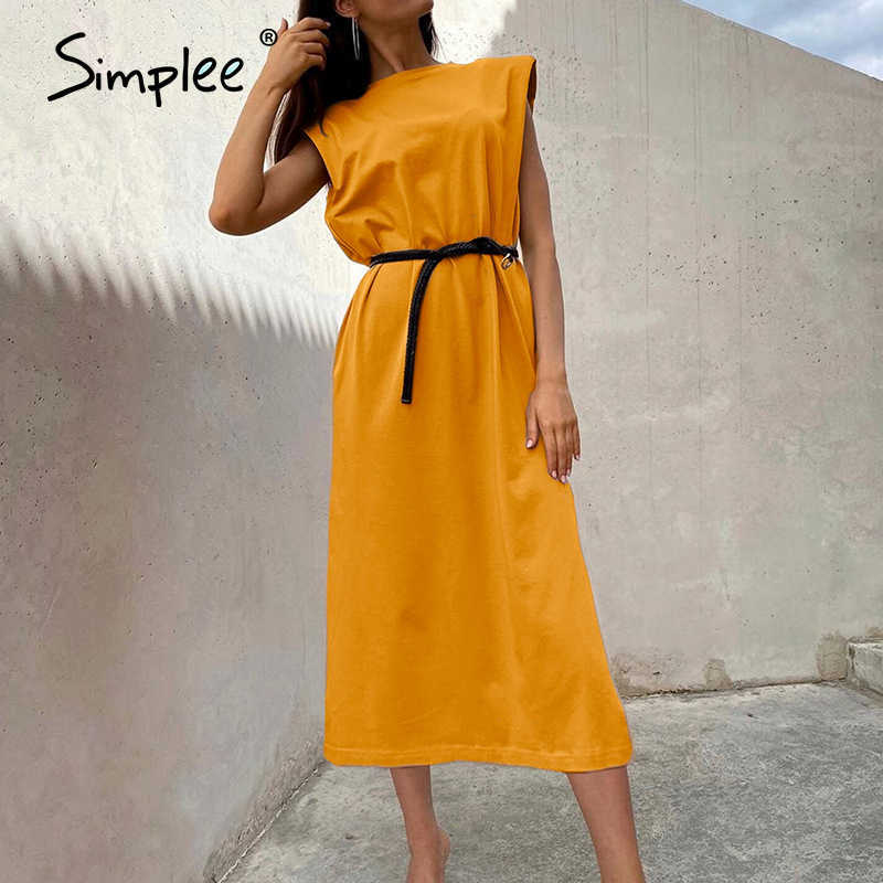 Sexy slim women sleveless long dress Solid straight high split female sundress Summer ladies shoulder pads maxi dresses 210630