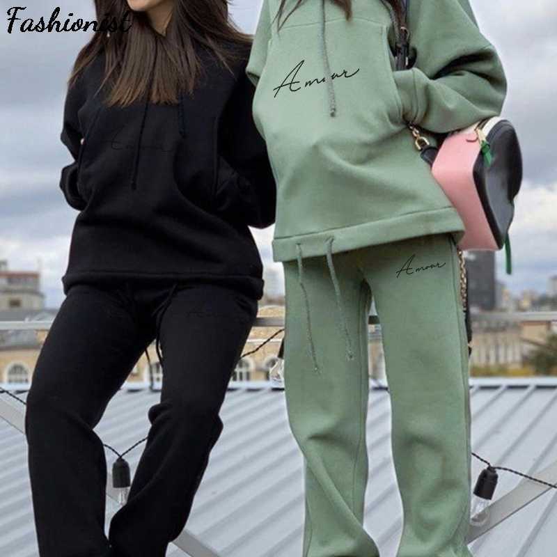 Letter Print Fashion Oversized Hoodie Set Women Thick Fleece Sport Suit Hooded Sweatshirt Autumn Winter Women' Two Piece Set 210709, Camel white color
Letter Print Fashion Oversized Hoodie Set Women Thick Fleece Sport Suit Hooded Sweatshirt Autumn Winter Women' Two Piece Set 210709, Camel white color