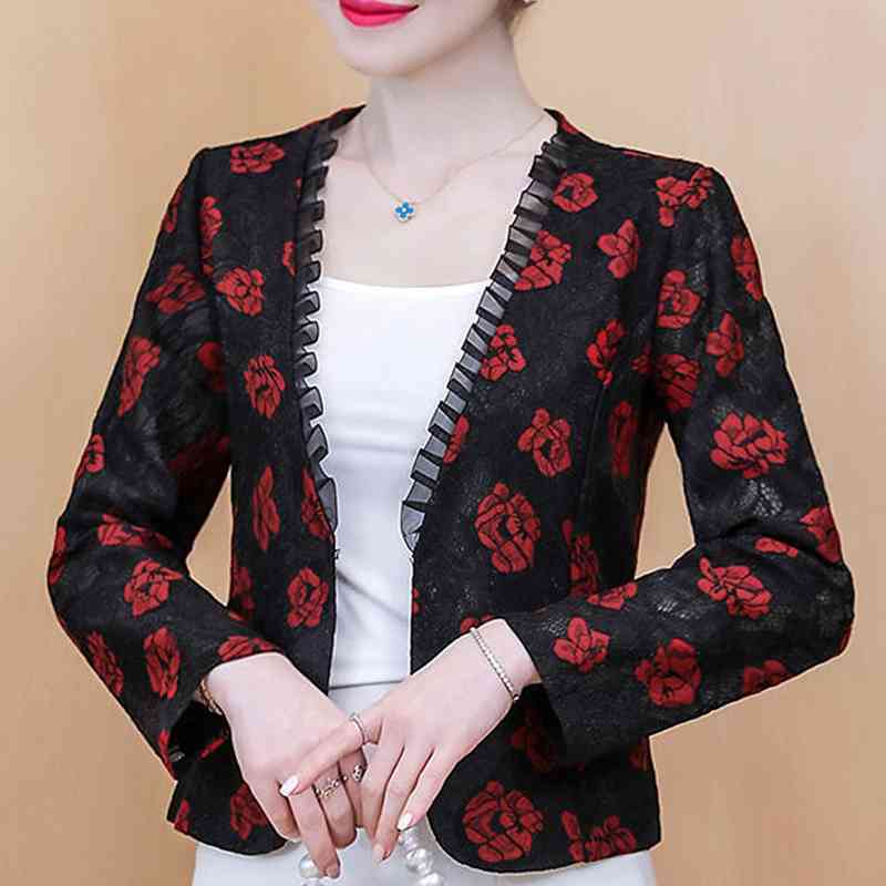 Woman Jacket Long Sleeve Short Cardigan Women Print Hollow Lace Coat for E701 210602, Light blue
Woman Jacket Long Sleeve Short Cardigan Women Print Hollow Lace Coat for E701 210602, Light blue