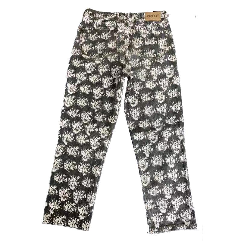 Novelty Golf Punk Face Cry Le Fleur Tyler The Creator FIND SOME TIME CREWNECK Casual Pants Straight Thicken #AB10 Men's