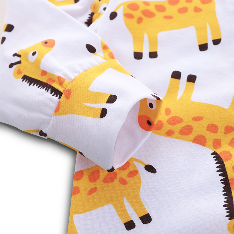 Newbrown Baby Clothes Rompers Spring Autumn Infant Jumpsuits Cartoon Giraffe Print Long Sleeve Jumpsuit With Buckles Kids Clothing