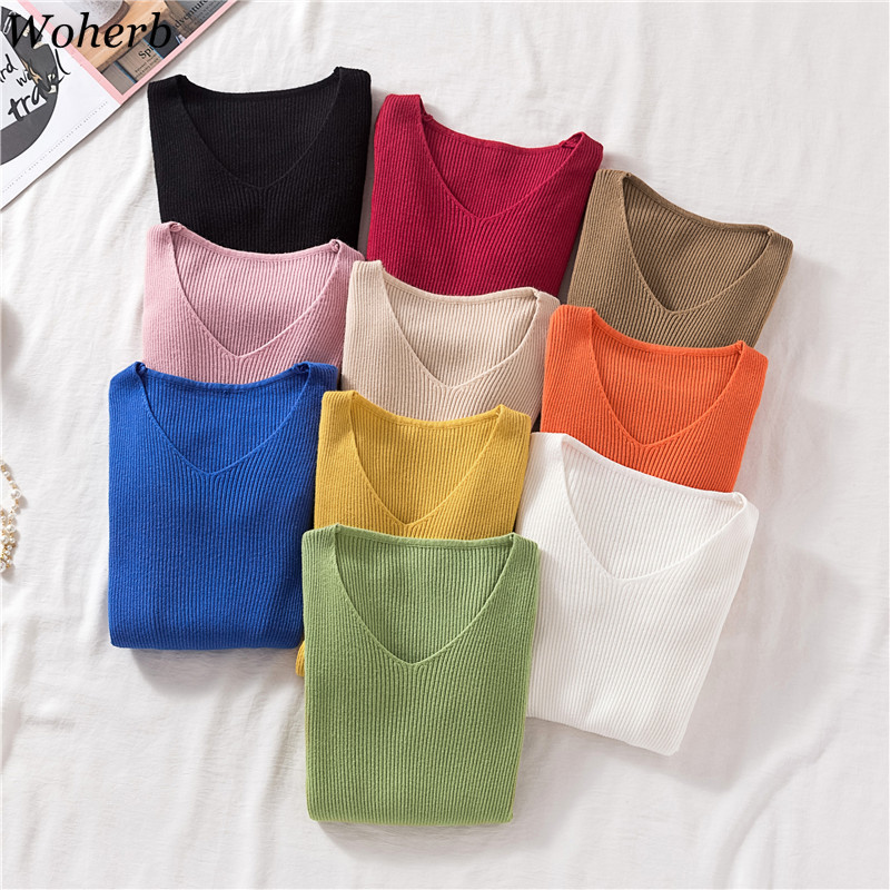 Autumn Thin Basic Sweater Candy Color Female High Elastic V-neck Pullover Women Knitted Sweaters Pull Femme 23031 210519, Khaki
Autumn Thin Basic Sweater Candy Color Female High Elastic V-neck Pullover Women Knitted Sweaters Pull Femme 23031 210519, Khaki