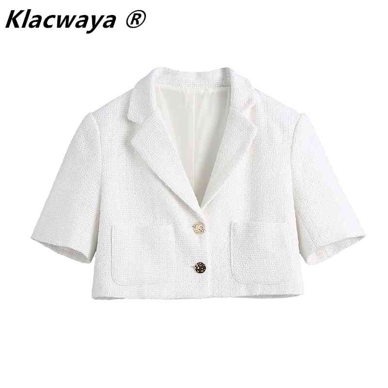 Women Fashion Double Pocket Patch Sweet Short Tweed Woolen Blazer Coat Vintage Female Buttons Outerwear Chic Tops 210521, White
Women Fashion Double Pocket Patch Sweet Short Tweed Woolen Blazer Coat Vintage Female Buttons Outerwear Chic Tops 210521, White