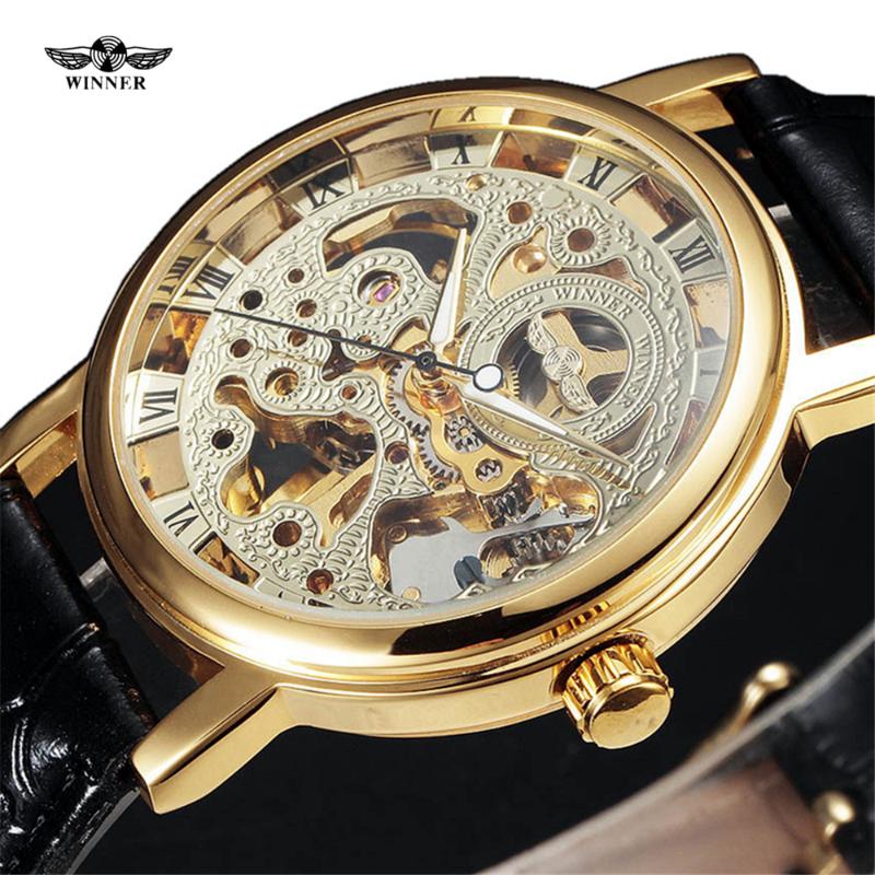 Fashion Watches Men Gold Royal Carving Skeleton Roman Dial Mechanical Leather Strap Wristwatch Wristwatches, Slivery;brown
Fashion Watches Men Gold Royal Carving Skeleton Roman Dial Mechanical Leather Strap Wristwatch Wristwatches, Slivery;brown