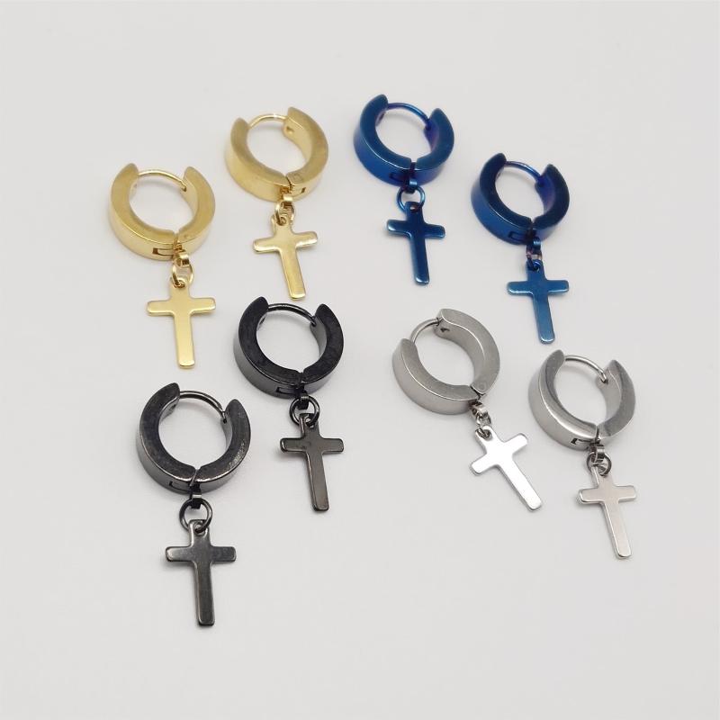 Stud Earrings For Woman Allergic Cross Pendant Ear Buckle Simple Short Men And Women Stainless Steel Earrings., Golden;silver
Stud Earrings For Woman Allergic Cross Pendant Ear Buckle Simple Short Men And Women Stainless Steel Earrings., Golden;silver