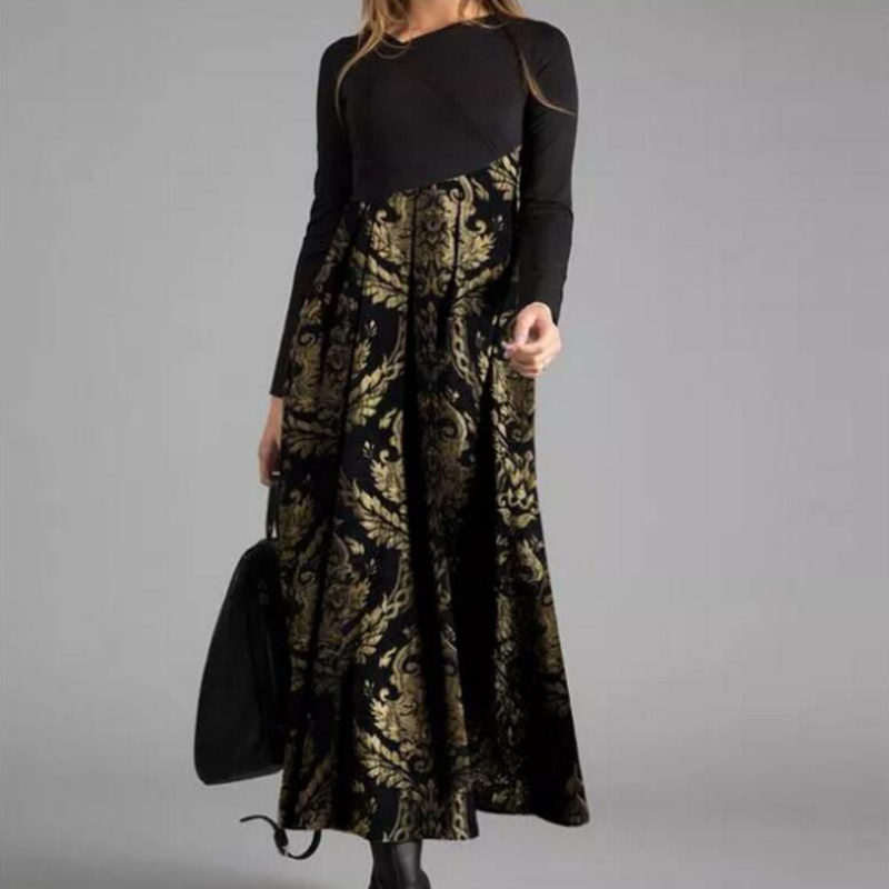 2021fashion floral print patchwork dress plus size women casual long sleeve midi o neck ladies maxi elegant boho dresses, Black;gray
2021fashion floral print patchwork dress plus size women casual long sleeve midi o neck ladies maxi elegant boho dresses, Black;gray
