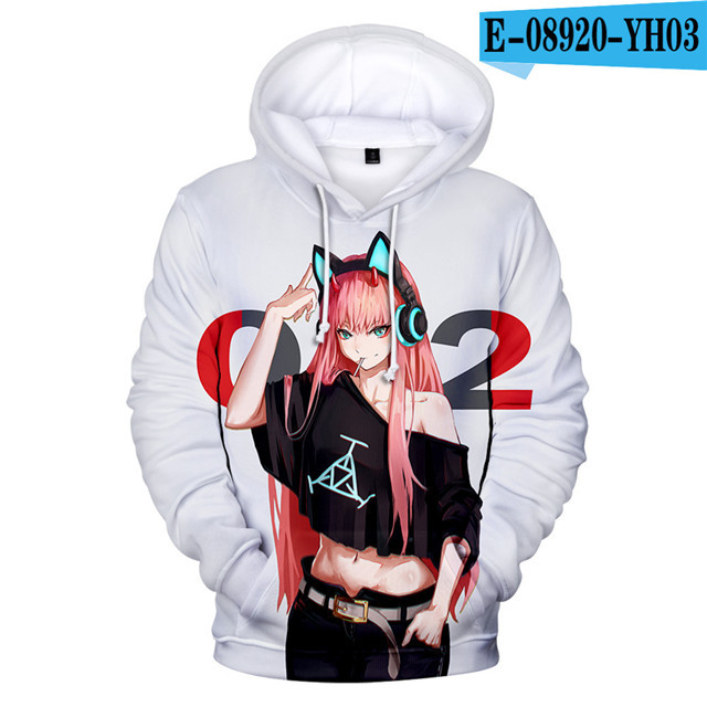 The most popular DARLING in FRANXX 3D hoodie fashionable anime zero two hoodie sweatshirt cute boy girl clothes unisex pullover Y0319
