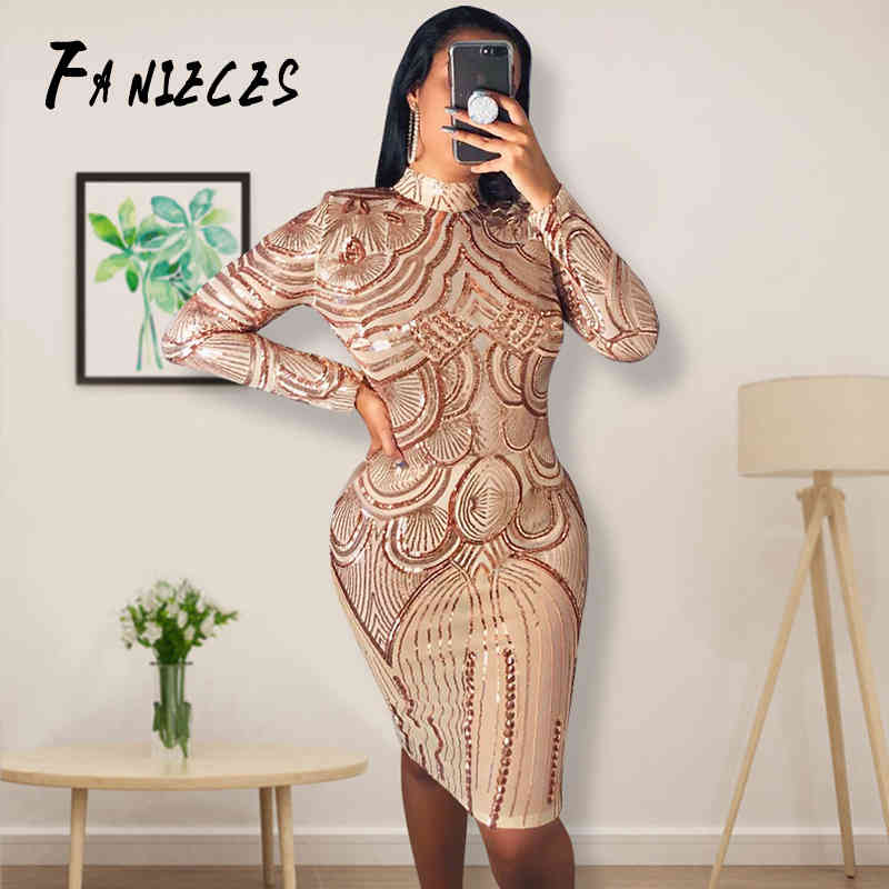 Women Bodycon Dress Sequined Glitter Bling Long Sleeves O Neck Evening Party Casual Midi Dresses Elegant Streetwear Vestidos 210520, Khaki
Women Bodycon Dress Sequined Glitter Bling Long Sleeves O Neck Evening Party Casual Midi Dresses Elegant Streetwear Vestidos 210520, Khaki