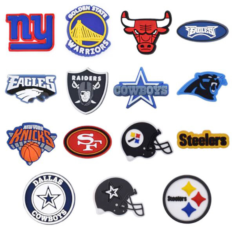 Wholesale PVC Basketball Shoe Charms Sports Team Croc Charms for Clog shoes decorations
Wholesale PVC Basketball Shoe Charms Sports Team Croc Charms for Clog shoes decorations
