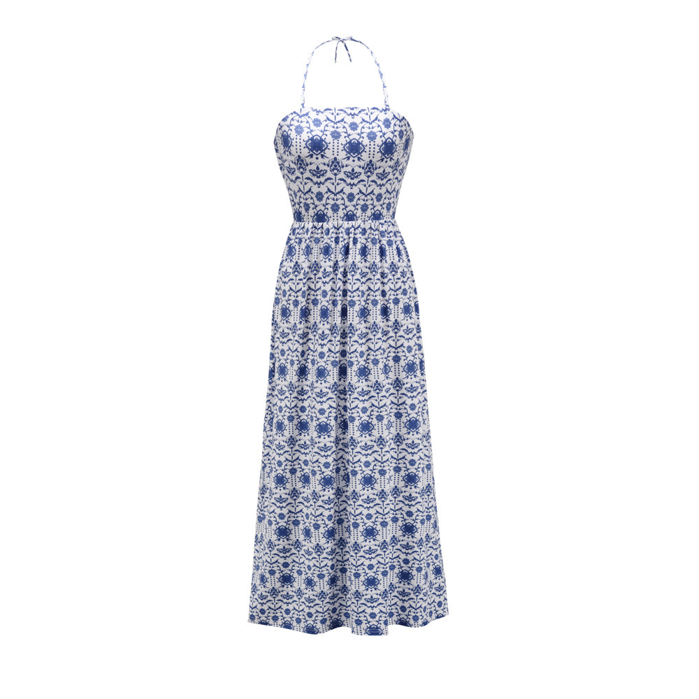 Women Dress Sleeveless Spaghetti Strap Flowers Dresses Plus Size Printing Bohemian For Sexy 210513