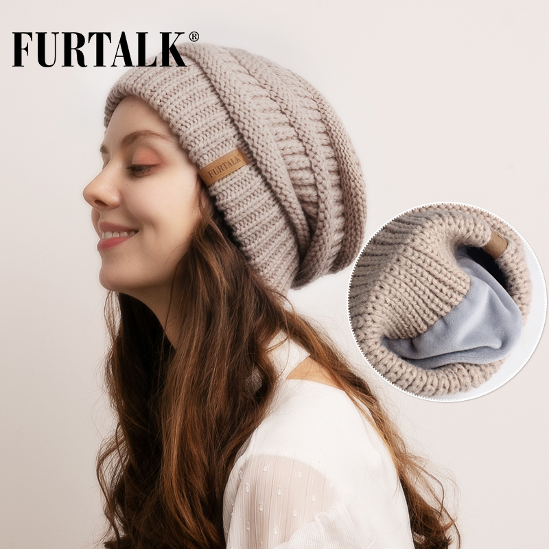 FURTALK Slouchy Beanie Winter Hat for Women Knitted Warm Fleece Lining Hat for Female Skullies Beanies Red Yellow Black Grey Capg, White
FURTALK Slouchy Beanie Winter Hat for Women Knitted Warm Fleece Lining Hat for Female Skullies Beanies Red Yellow Black Grey Capg, White