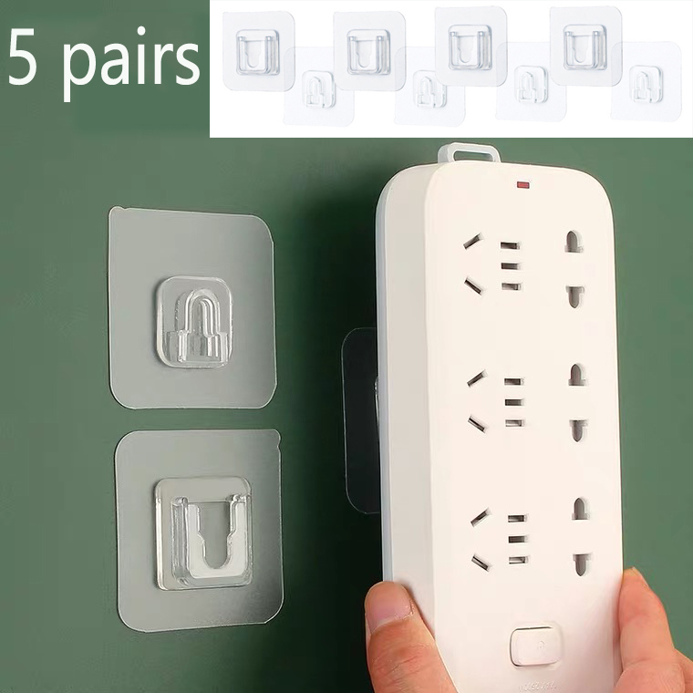 1/3/5 Pairs Double-Sided Adhesive Wall Hooks Kitchen Hanger Strong Transparent Wall Storage Sucker For Kitchen Bathroom Hooks