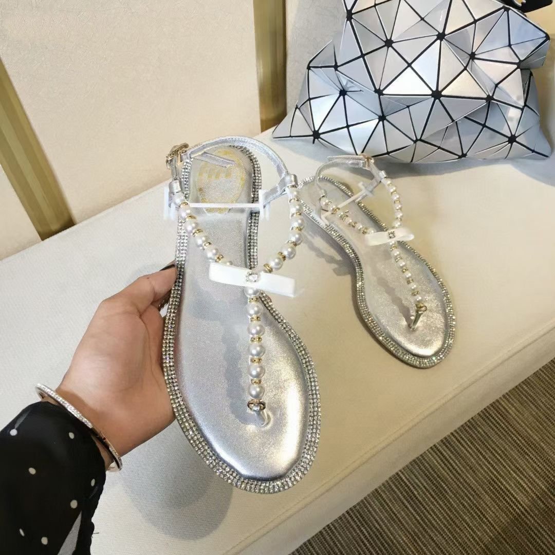 Summer classic rc T-strap Bow Flat shoes sandals 2021 fashion luxury designer flip flops women sandal with pearls KMJJ001
Summer classic rc T-strap Bow Flat shoes sandals 2021 fashion luxury designer flip flops women sandal with pearls KMJJ001