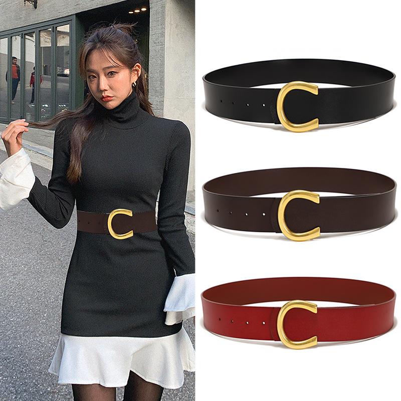 Belts 4.5 Wide Leather Ladies Decorative Belt Girldress Girdle Waistband Trendy Designer Are The First Choice For Fashion, Black;brown
Belts 4.5 Wide Leather Ladies Decorative Belt Girldress Girdle Waistband Trendy Designer Are The First Choice For Fashion, Black;brown