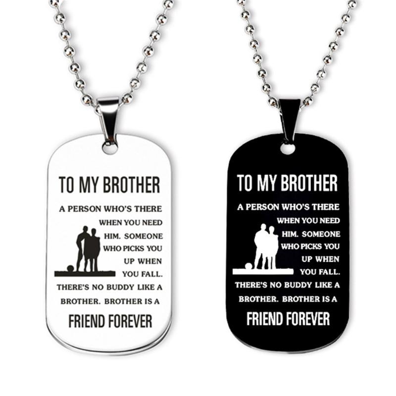 Keychains Inspirational Brother Gifts Always Remember You Are Braver Stainless Steel Dog Tag Pendant Chain Necklace Family Friends Jewelry
Keychains Inspirational Brother Gifts Always Remember You Are Braver Stainless Steel Dog Tag Pendant Chain Necklace Family Friends Jewelry