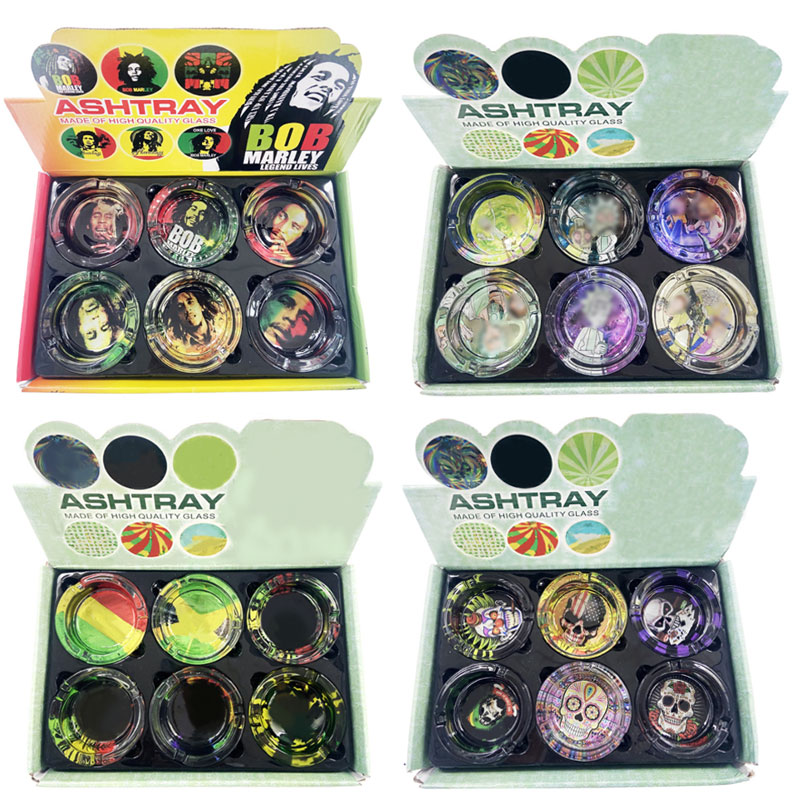 Glass Ashtray Cartoon 85mm Ash Containers Tray Jar Circle Round Classic Patterns Bin Cigarette Holder Bob Marley Skull
Glass Ashtray Cartoon 85mm Ash Containers Tray Jar Circle Round Classic Patterns Bin Cigarette Holder Bob Marley Skull