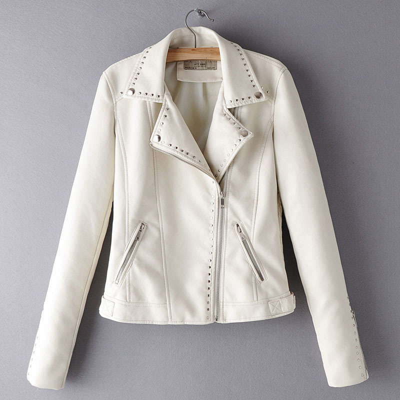 Yellow PU Lapel Long Sleeve Liuding Locomotive Women's Jacket Winter Windproof Simple Chic Slim Female Coat Black Red Top 210507