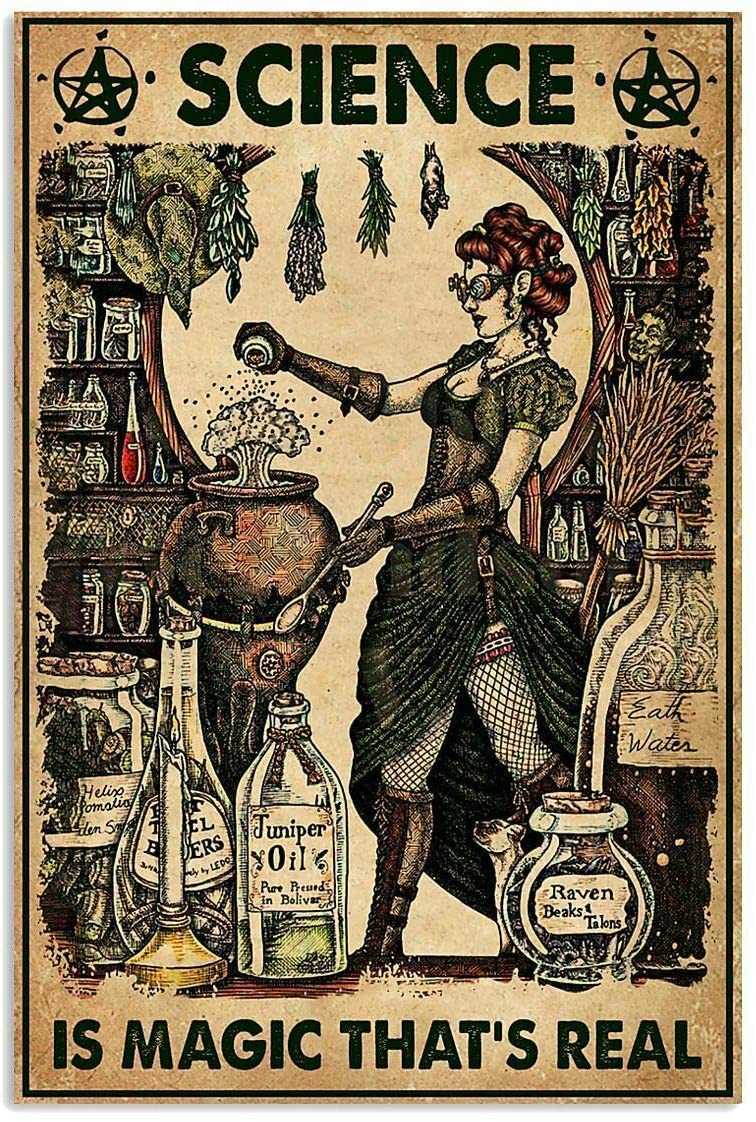 Science Is Magic Witch Vintage Metal Tin Signs Painting Plaque Wall Decor Bar Pub Man Cave Cat Club Novelty
Science Is Magic Witch Vintage Metal Tin Signs Painting Plaque Wall Decor Bar Pub Man Cave Cat Club Novelty