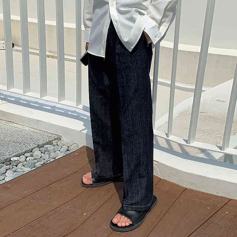 IEFB Wide Leg Jeans Men's Summer Loose Handsome Straight Pants Korean Fashion Casual Trousers Streetwear 9Y7214 210524