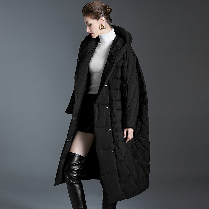 down jacket european quilt women's 2021 autumn winter wear loose medium length large knee fat mm, Black
down jacket european quilt women's 2021 autumn winter wear loose medium length large knee fat mm, Black