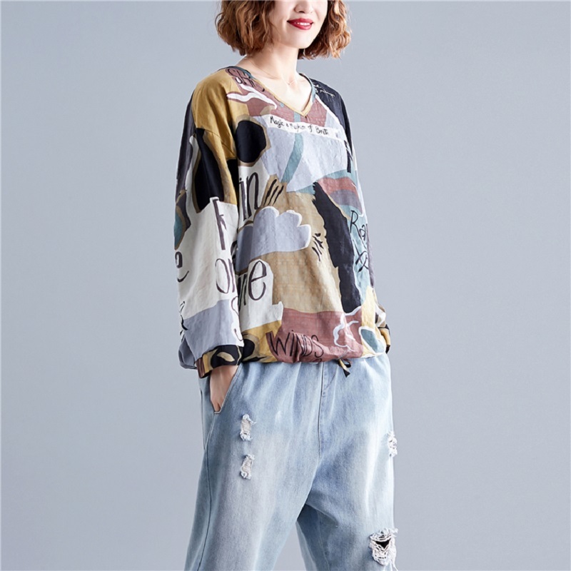korean style cotton plus size vintage autumn casual loose tee t shirt women t-shirt ladies tshirt clothes tops streetwear 210406