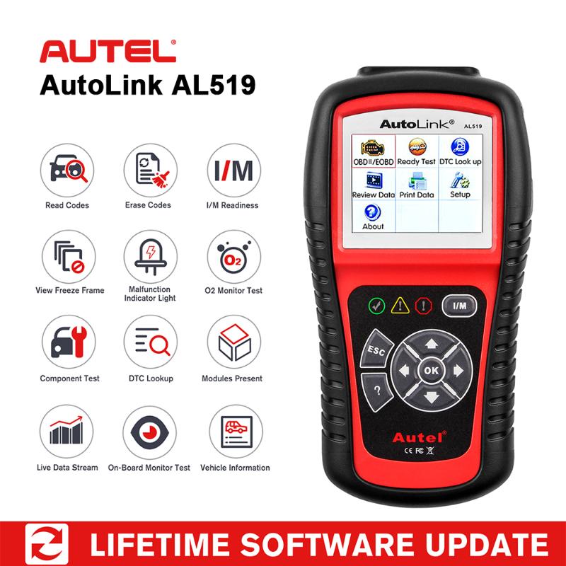 Code Readers & Scan Tools Autel AutoLink AL519 Full OBD2 Scanner All 10 Modes OBDII/EOBD Car Diagnostic Tool One-Click I/M Readiness Key PK
Code Readers & Scan Tools Autel AutoLink AL519 Full OBD2 Scanner All 10 Modes OBDII/EOBD Car Diagnostic Tool One-Click I/M Readiness Key PK