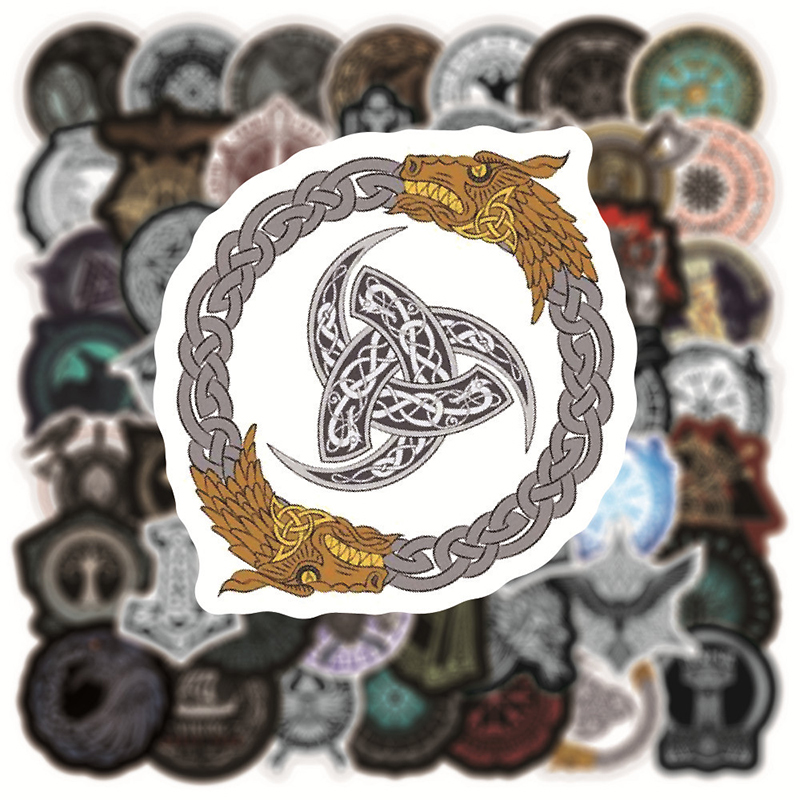 Retro Vi-king Stickers DIY Graffiti Decals For Car Luggage Motorcycle iPad Phone Scooter Games Skateboard Notebook Guitar Toys Gift Decal 50pcs New