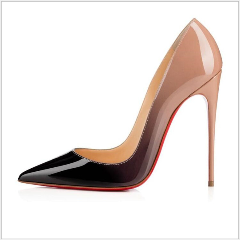 

Top Quality Women Shoes Red Bottoms High Heels Sexy Pointed Toe 8cm 10cm 12cm Pumps Wedding Dress Shoe Nude Black, A3