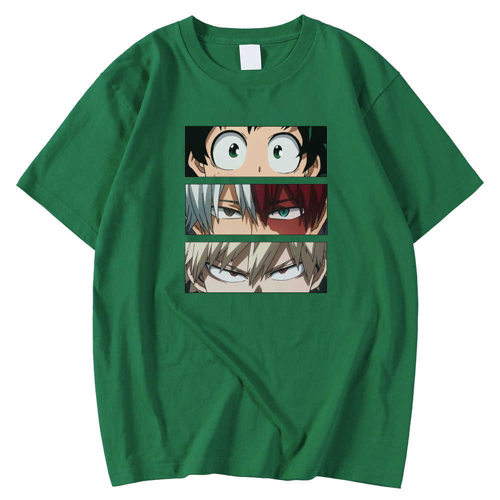 Oversized Vintage Man Tees Shirt Spring Summer T Shirt Anime My Hero Academia Eyes Print Clothes Casual Style Tees Shirts Male Y0809