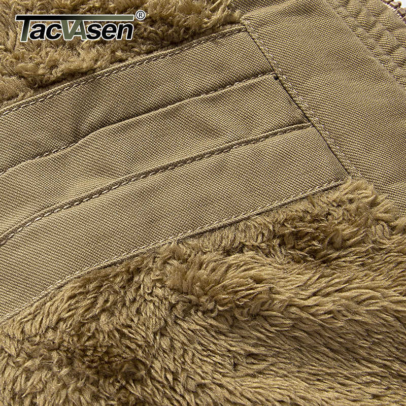 TACVASEN Military Thicken Fleece Jacket Mens Winter Casual Hooded Jacket Coat Pilot Cargo Cotton Jackets Windbreaker Parka Man 210820 - view 5